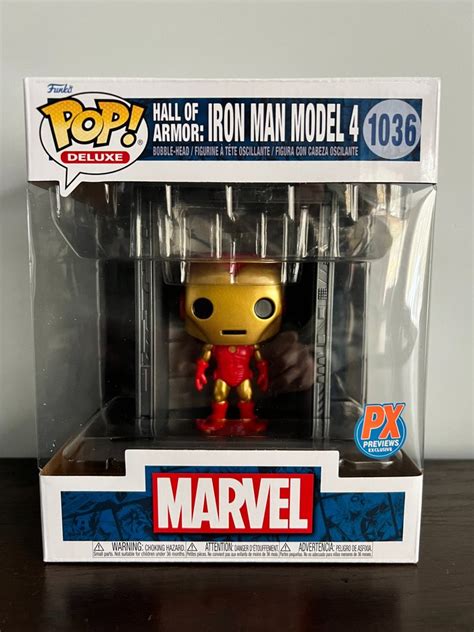 Funko Pop Pop Deluxe Hall Of Armor Iron Man 1035 1036 1037 1038 4 Figure Complete Set