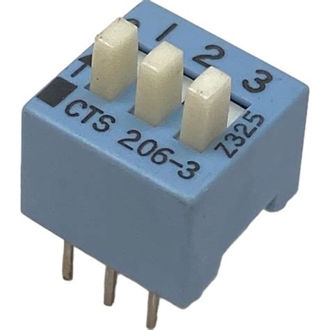 CTS 206 3 3 Position Dip Switch Blue 2 54mm Pitch 2 Row 6 Pin DIP Switch