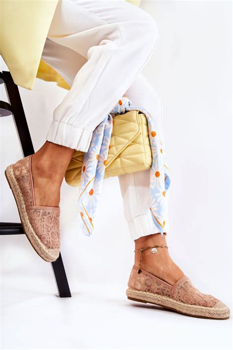Klasyczne Damskie Espadryle Ażurowe Nude Catris Modny butik