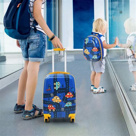 Malas De Criança Para Viajar - Conjunto 2 Malas de criança Mochila de 24 cm com pega retrátil e mala ...