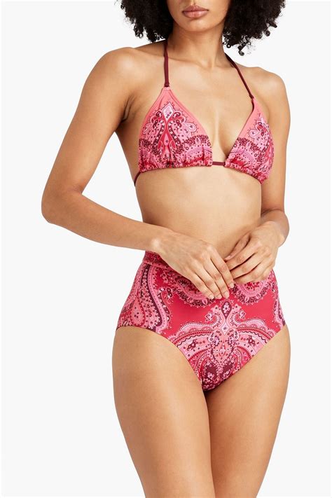 ZIMMERMANN Paisley Print High Rise Bikini Briefs THE OUTNET