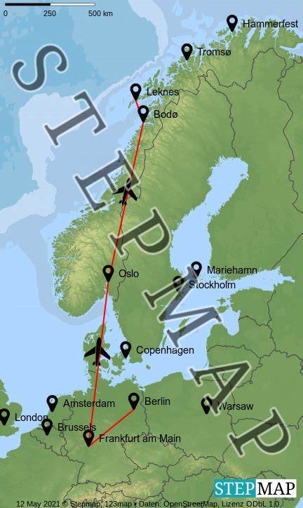 Stepmap Anreise Lofoten Landkarte F R Welt