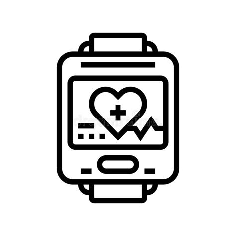 Wearable Medical Device Biomedical Line Icon Vector Illustration Stock