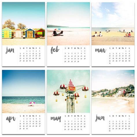 2019 Calendar Desk Calendar Beach Decor Calendar With Easel Etsy