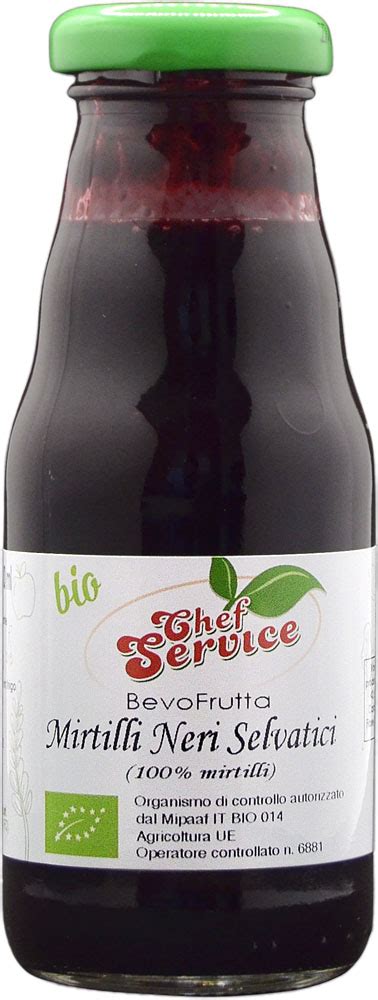 BevoFrutta MIRTILLI NERI BIO 210 Ml 100 Frutta Chef Service