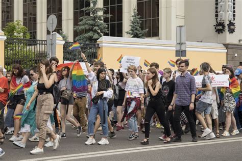Kyiv Ukraine June March Of Equality Lgbt March Kyivpride Gay Parade Rows Of