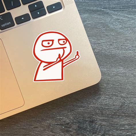 Middle Finger Guy Meme Sticker Can Be Custom Color Fuck You Sticker