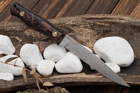 Нож Заноза ЦМ (Дамаск ZDI-1016, Композит с медной микросеткой волны ...