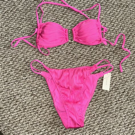 Neon Pink High Waisted Bikini Set New With Tags And Depop