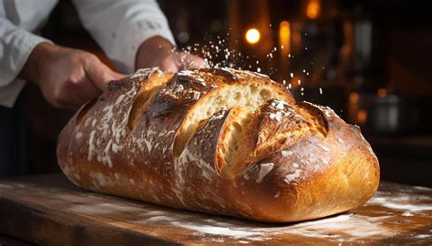 Ai Generated A Rustic Baker Hand Kneading Fresh Homemade Whole Wheat