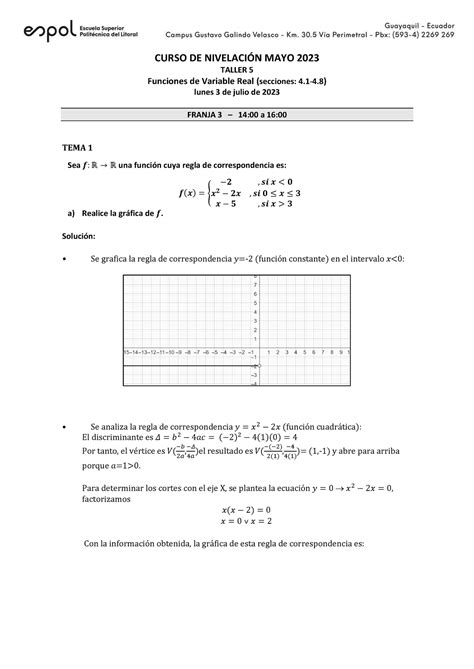 Taller F Soluci N Matematicas Pre Ejercicios Curso De Nivelacin