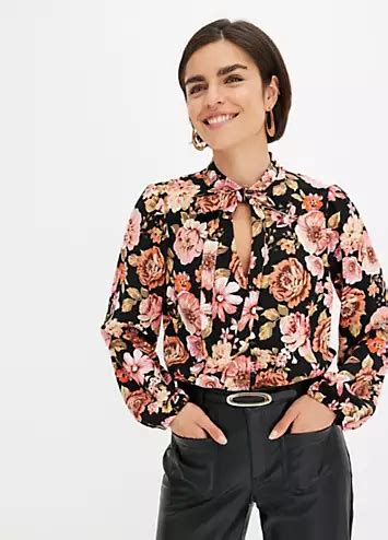 Floral Print Pussy Bow Blouse By Bonprix Look Again