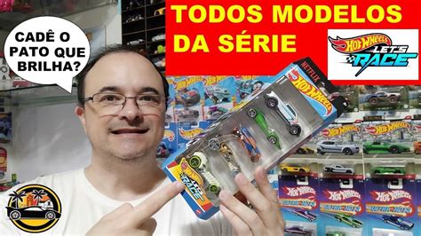 TODOS OS MODELOS DA SÉRIE NETFLIX HOT WHEELS LETS RACE MODELOS ORIGINAIS NA SKIN MAINLINE YouTube