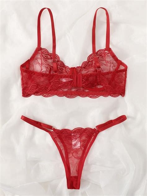 Sheer Mesh Underwire Thong Lingerie Set Artofit