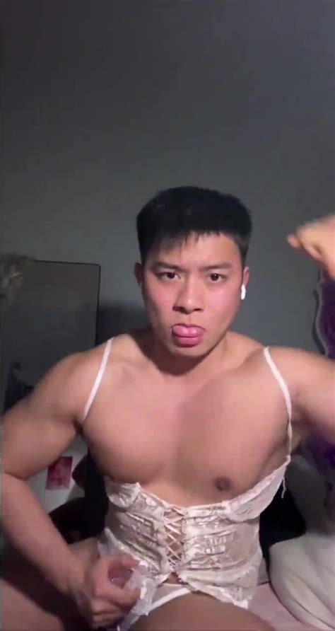 Asian Stud Jerks Wearing Lingerie Thisvid
