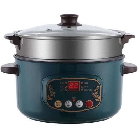 Hot Pot Électrique Avec Cuiseur Vapeur Poêle Électrique Antiadhésive Portable Multicuiseur