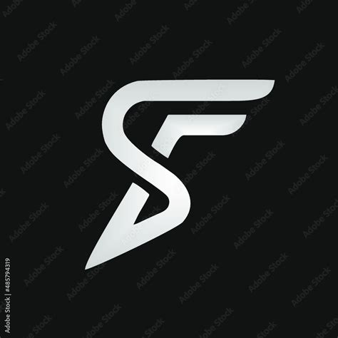 black  white letter sf logo stock vector adobe stock