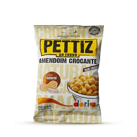 Caixa Amendoim Pettiz Natural Crocante Dori 500g 16und