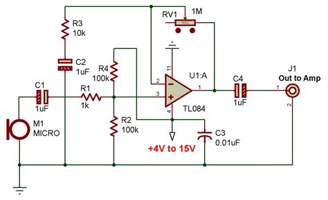 Dynamic Microphone Preamplifier Circuit Diagram