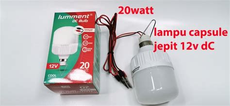 Jual Lampu Led Dc V Lumment W Model Lansung Jepit Ke Baterai