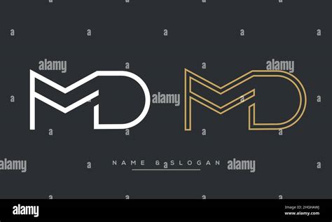 Modern Abstract Letter MD DM Logo Design Minimal MD DM Initial Based