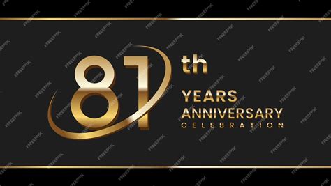 Premium Vector 81th Anniversary Logo Design With Golden Color And