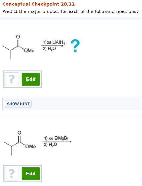 Solved Conceptual Checkpoint 20.22 Predict the major product | Chegg.com