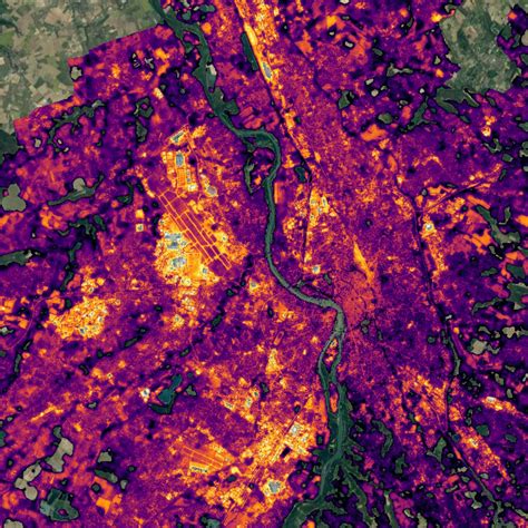 Large Urban Areas Satellite Thermography - Pixstart