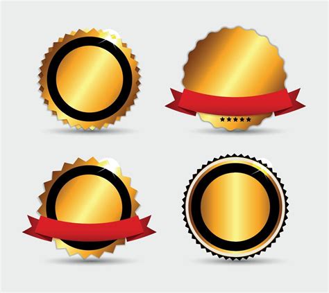 Set of Gold Label Template Vector Illustration 8284998 Vector Art at ...