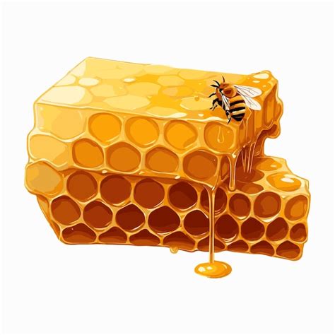 Colmenas De Miel Con Abejas Sobre Un Fondo Blanco Vector Premium