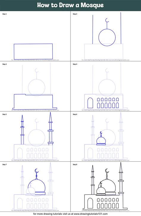 How To Draw A Mosque Islam Step By Step