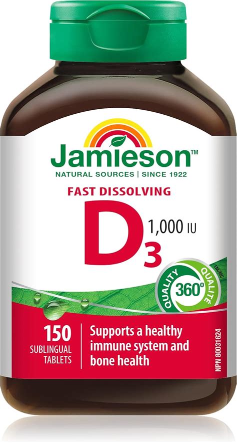 Jamieson Vitamin D3 1000 Iu Fast Dissolving Sublingual Tablets