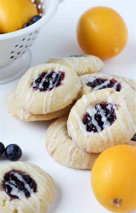 Lemon Blueberry Thumbprint Cookies The Forked Spoon