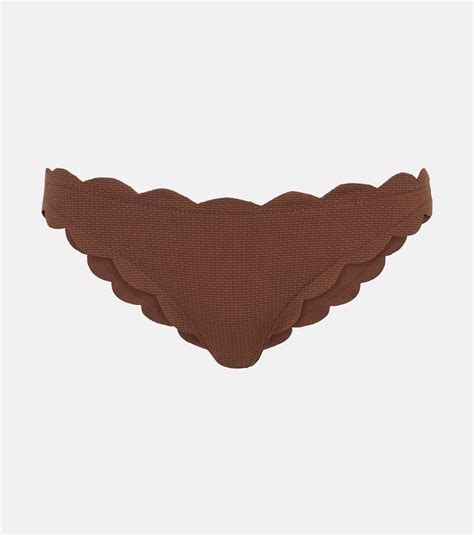 Antibes Scalloped Bikini Botom In Brown Marysia Mytheresa