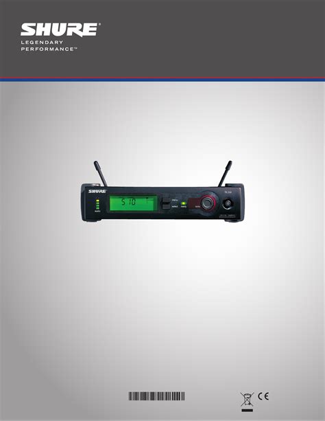 User Manual Shure Slx L English Pages