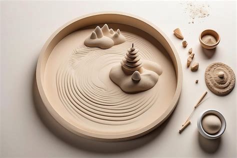 Premium Photo Kinetic Sand Art In Zen Garden Mockup
