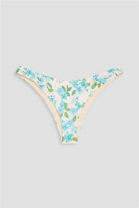 Peony Swimwear Curve Ruched Stretch Econyl Bikini Briefs In Cream ModeSens