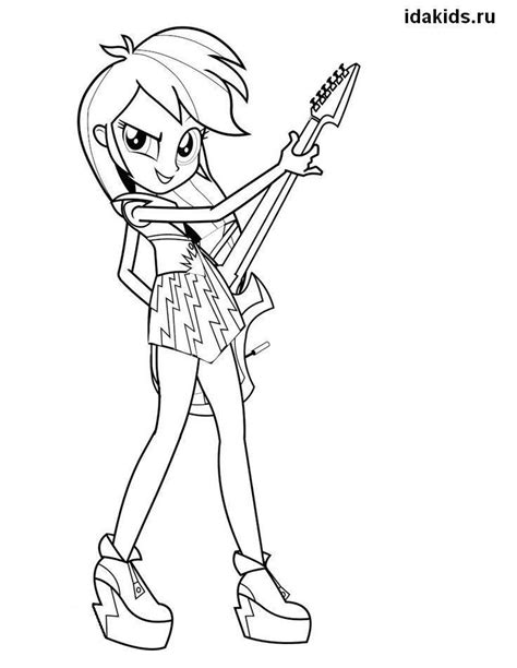 Раскраска Девочки из Эквестрии Рейнбоу Рокс | Раскраски, Раскраски с ...