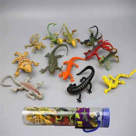 12pcsset Funny Simulation Little Lizard Model Toys Action Decoration