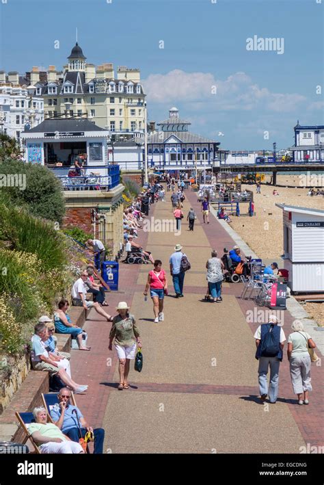 Eastbourne Seafront Promenade Pier Eastbourne Sussex England Stock