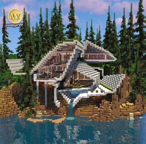 Modern Lake House Minecraft Modern Minecraft Mansion Minecraft