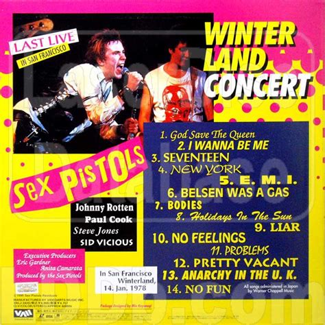 LaserDisc Database Sex Pistols Densetsu No Last Live Winterland