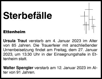 Traueranzeigen Von Sterbef Lle Vom Schwarzw Lder Bote Trauer