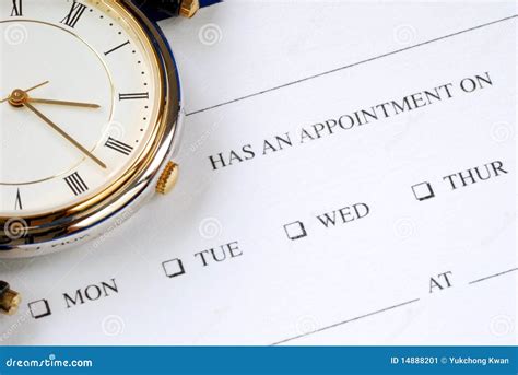 appointment stock image image  card visit