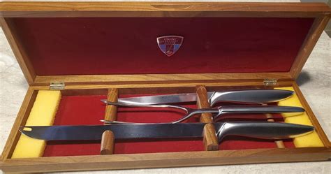 Vintage Gerber Legendary Blades 3 Piece Carving Set in Walnut Case ...