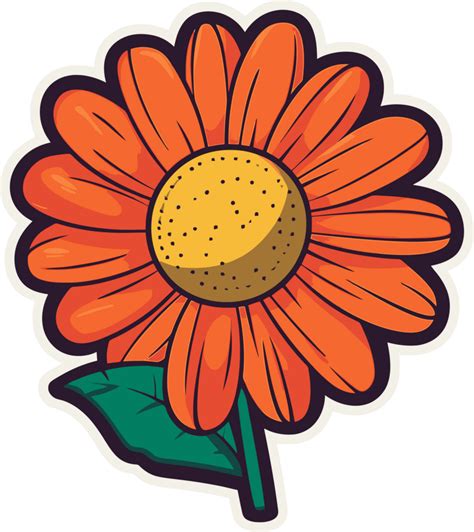 Blooming Cute Flower Cartoon Art Floral Decorative Illustration For