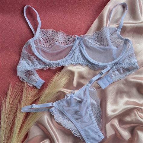 Conjunto Calcinha de Regulagem e Sutiã de Tule e Renda sem Bojo Aro Lingerie Aline Shopee
