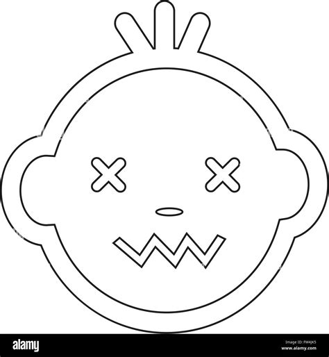 Cute Baby Face Emotion Icon Illustration Symbol Design Stock Vector