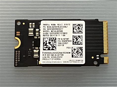 Samsung 256GB M.2 SSD PM991a MZALQ256HBJD-00BL1 NVMe 2242 PCIe3.0 x4 ...