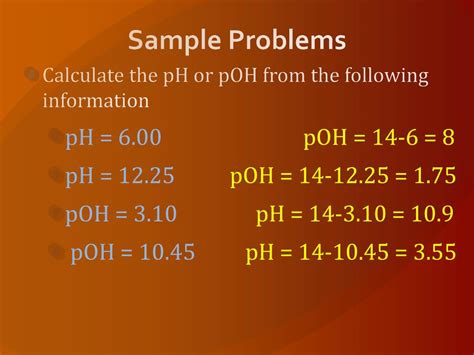 How To Calculate Ph From Poh